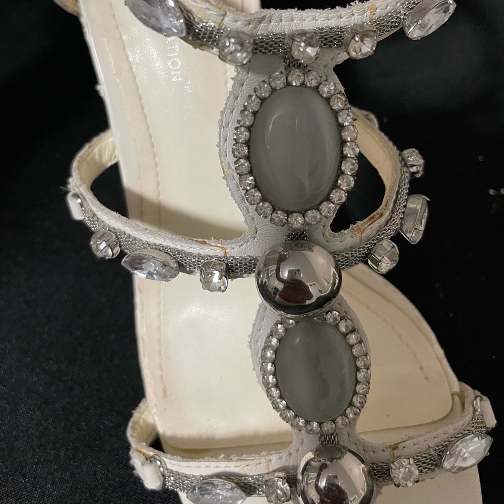 BCBG White Rhinestone Sandals - Picture 2 of 6